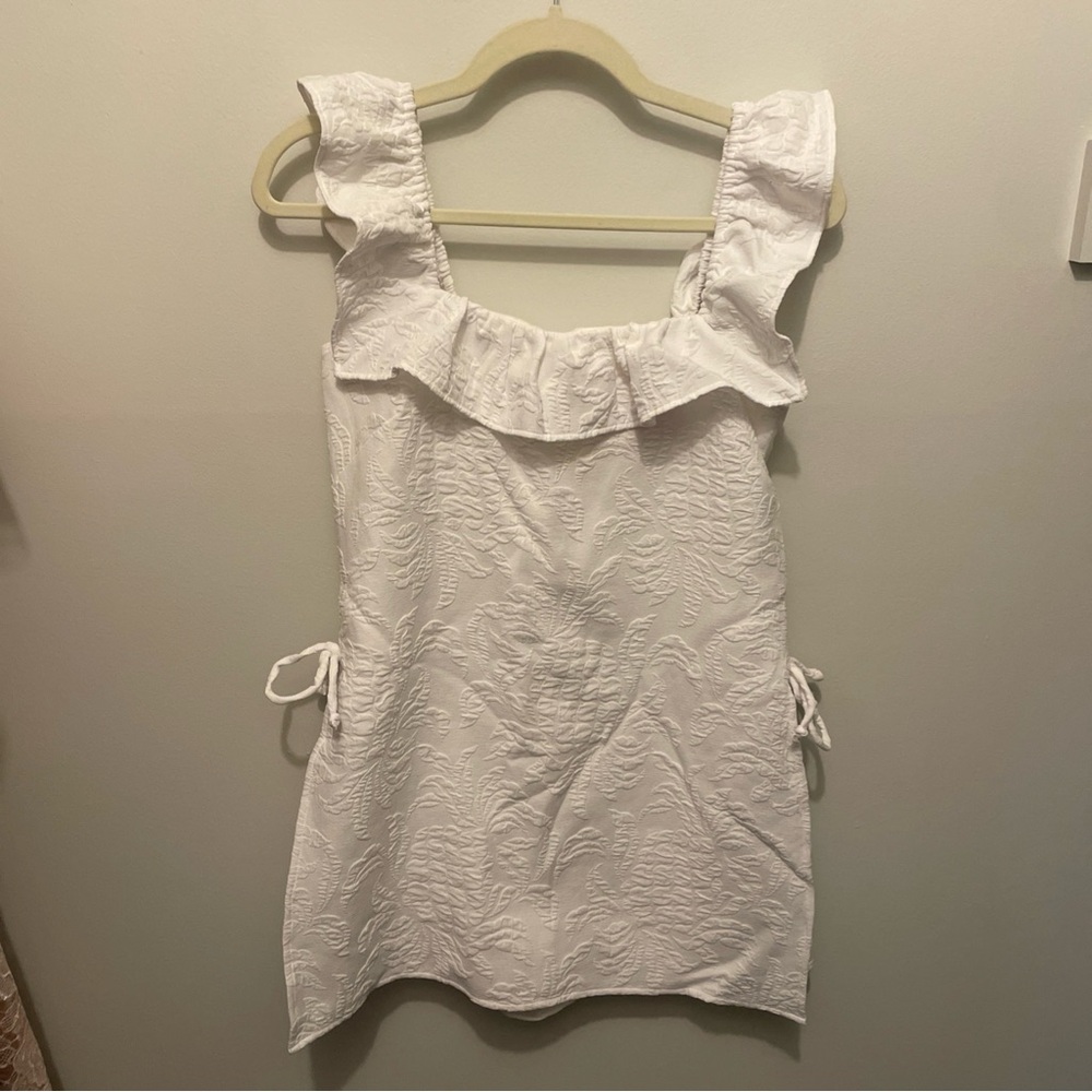 Lilly Pulitzer Cream Ruffled Bib Collar Blouse